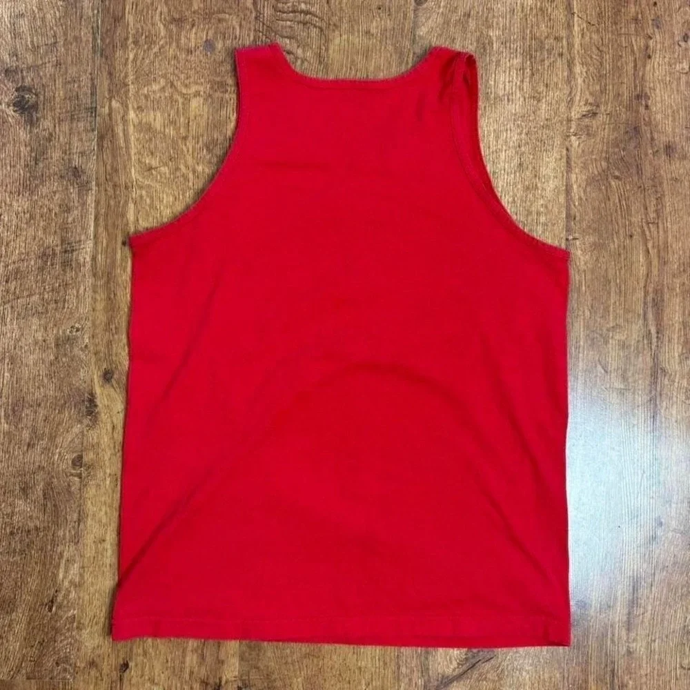 VTG Crooks and Castles Red Graphic Tank Distressed Bullet Flag‎ Tee Blokecore